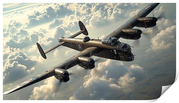 Avro Lancaster British Heavy Bomber Print by T2 
