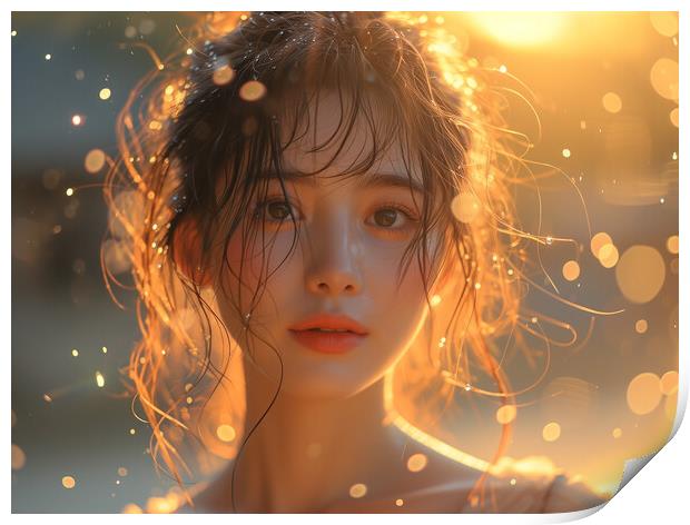 Beautiful Chinese Girl Print by T2 