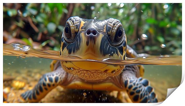 Alison the Amazon River Turtle Print by T2 