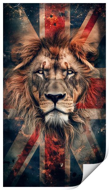 British Union Jack Lion Print by T2 