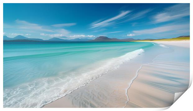 Luskentyre beach - Scottish isle of Harris Print by T2 