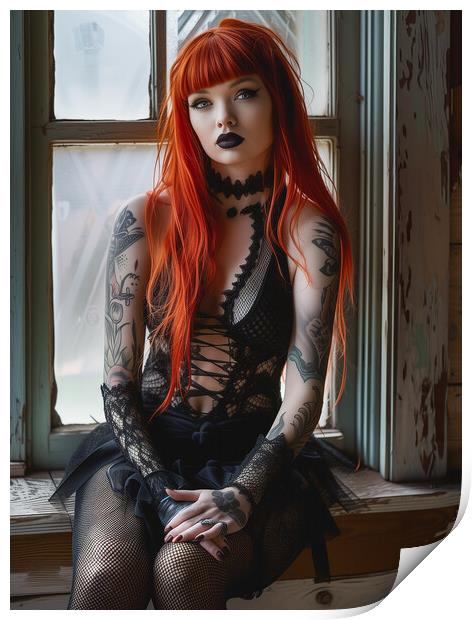 Gothic Beauty Print by T2 
