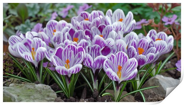 Crocus Flowers Print by T2 