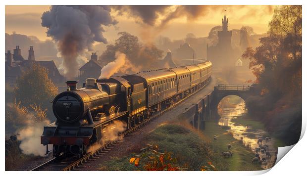 Steam Train Art Print by T2 