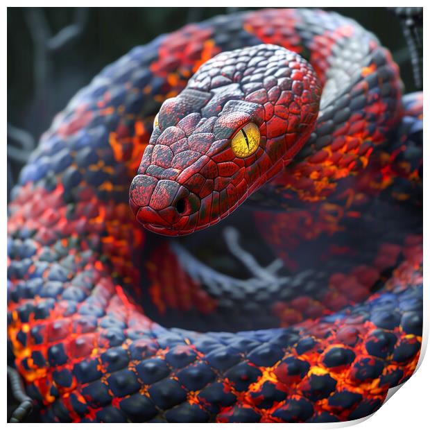 Icelandic Lava Snake Print by T2 