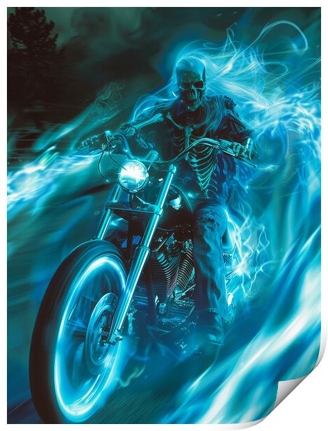 Ghost Rider Harley-Davidson Biker Art Print by T2 