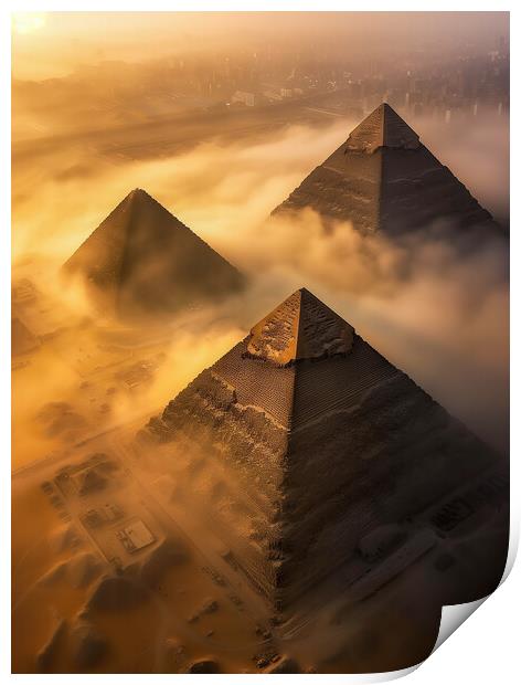 Giza Pyramids Ancient Egypt Print by T2 