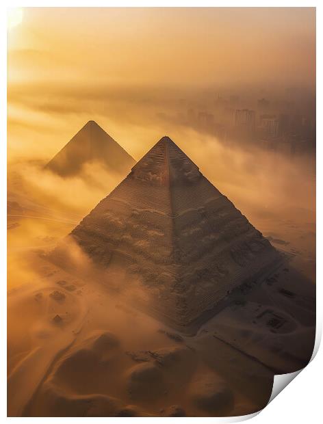 Giza Pyramids Ancient Egypt Print by T2 