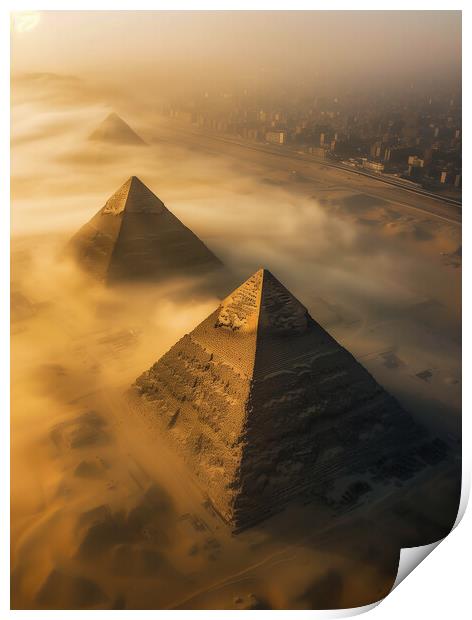 Giza Pyramids Ancient Egypy Print by T2 