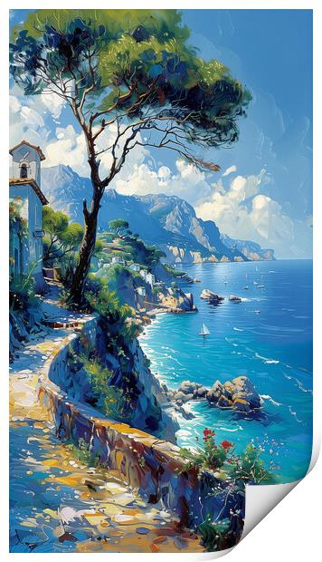 Mediterranean Shores Print by T2 