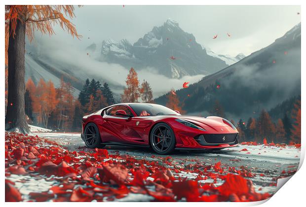 Ferrari 812 Print by T2 