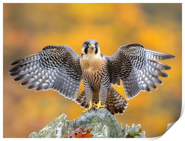 Peregrine falcon Print by T2 