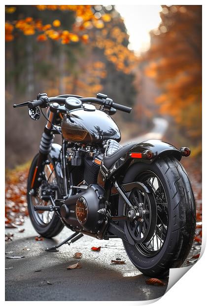 Harley-Davidson Bobber Print by T2 