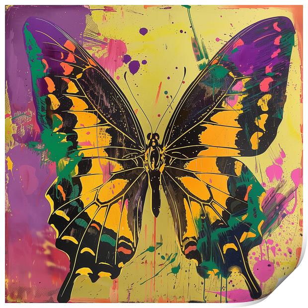 Paint explosion Butterfly Print by T2 