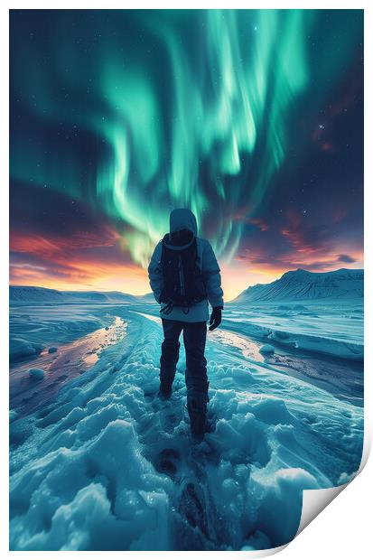 Aurora Borealis Iceland Print by T2 
