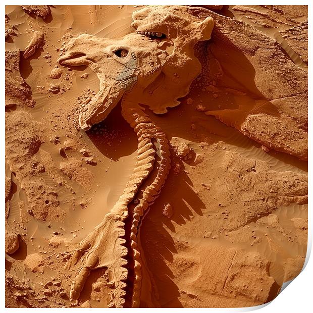 Mars Fossil Print by T2 