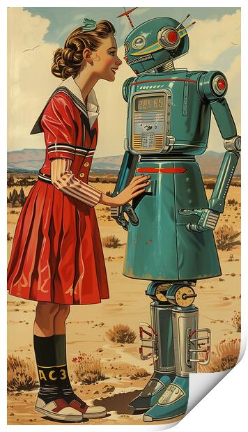 Robot Love Print by T2 