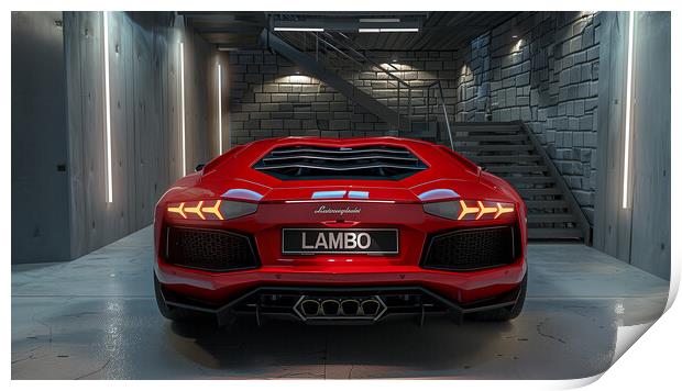 Lamborghini Aventador Print by T2 