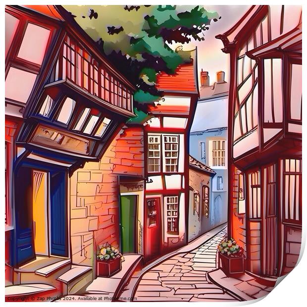 Street in Yorkshire  Print by Zap Photos