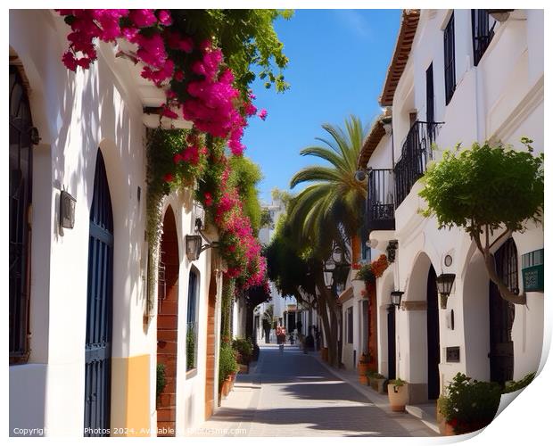 Marbella old Town Print by Zap Photos
