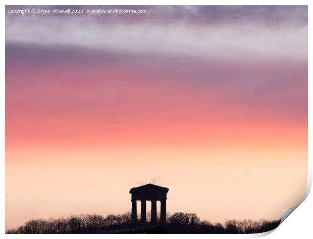 Sunrise over Penshaw Monument Print by Bryan Attewell
