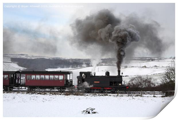 The Santa Special or Polar Express on the Tanfield Railway Print by Bryan Attewell