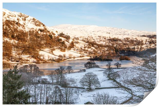 Winter view of Rydal Water  Print by Bryan Attewell