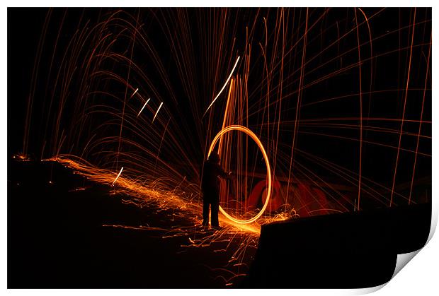 Wire Wool Spinning Print by George Young