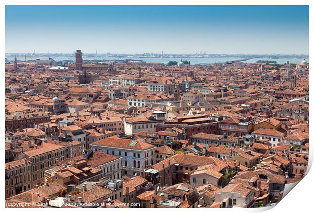 A view of Venice overlooking the mainland Print by Sean Tobin
