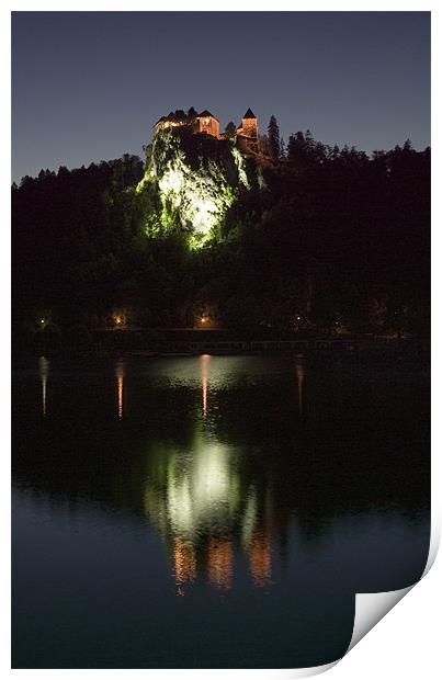 Bled Castle at Night Print by Alan Pickersgill