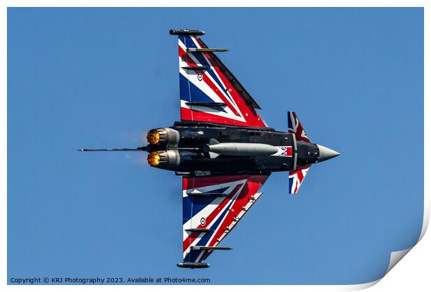 raf typhoon display black jack Print by KRJ Photography