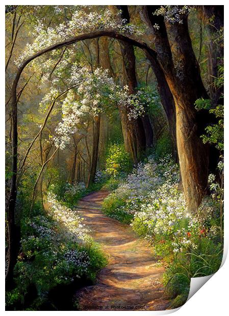 Spring Woodland II Print by Harold Ninek