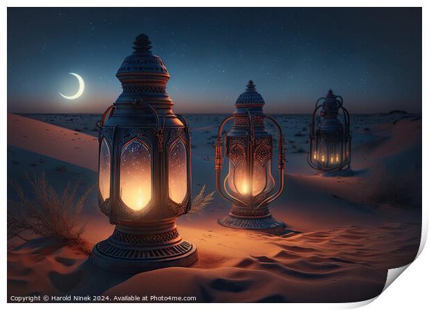 Desert Lanterns Print by Harold Ninek