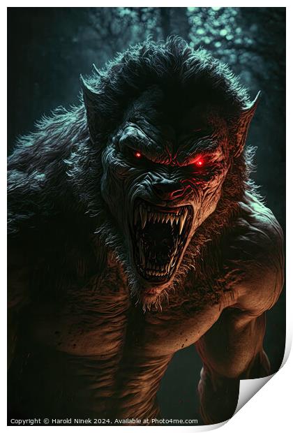 Werewolf Print by Harold Ninek