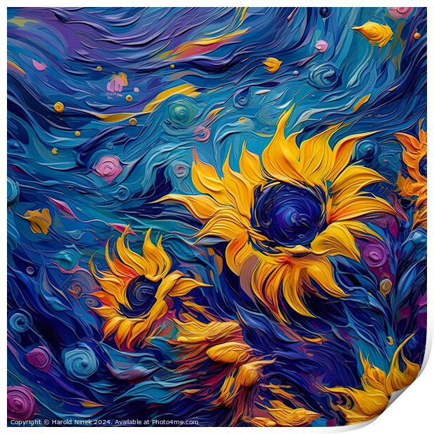 Sunflower Tide Print by Harold Ninek
