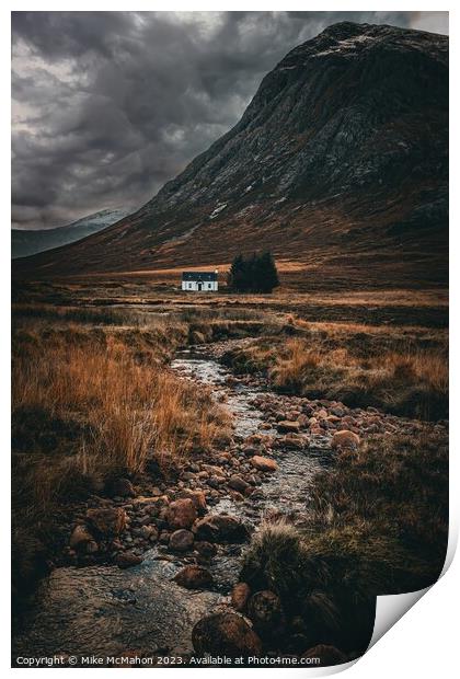 Lagangarbh Hut , Glencoe Scotland  Print by Mike McMahon