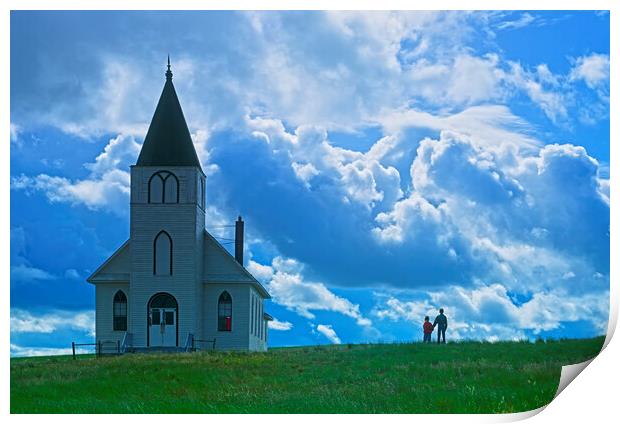 Country church Print by Dave Reede