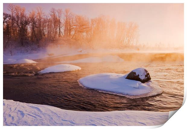 winter along the Whiteshell River Print by Dave Reede