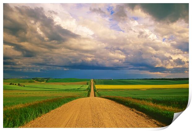 Country Road into the Storm Print by Dave Reede