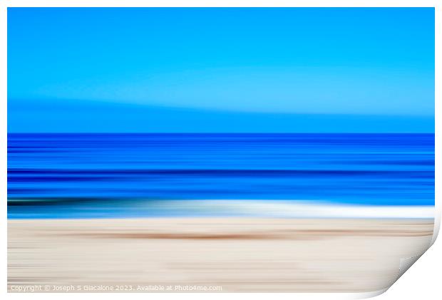 Blue Sea Coastal Abstract Print by Joseph S Giacalone