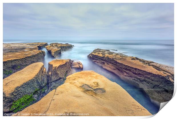 Broken Pieces - La Jolla Coast Print by Joseph S Giacalone