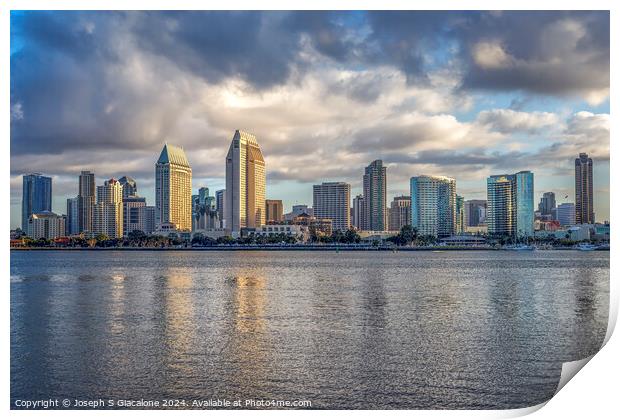 Morning Clouds - San Diego Skyline Print by Joseph S Giacalone