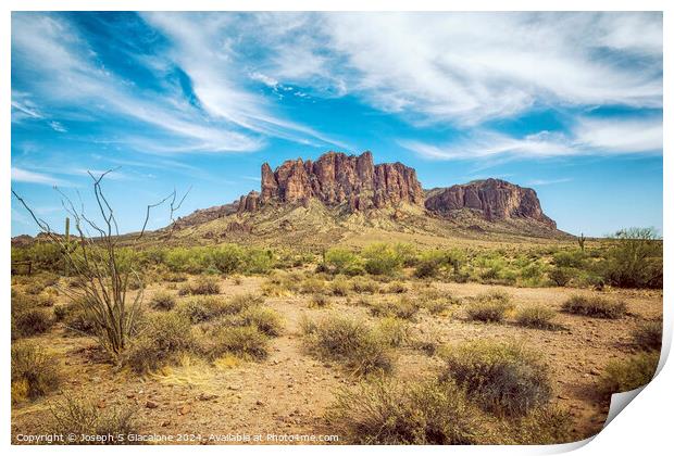 Superstition Mountains Print by Joseph S Giacalone