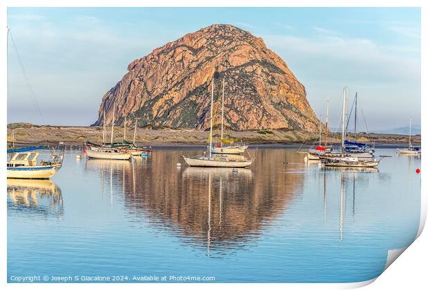 Mirror Image - Morro Rock Print by Joseph S Giacalone