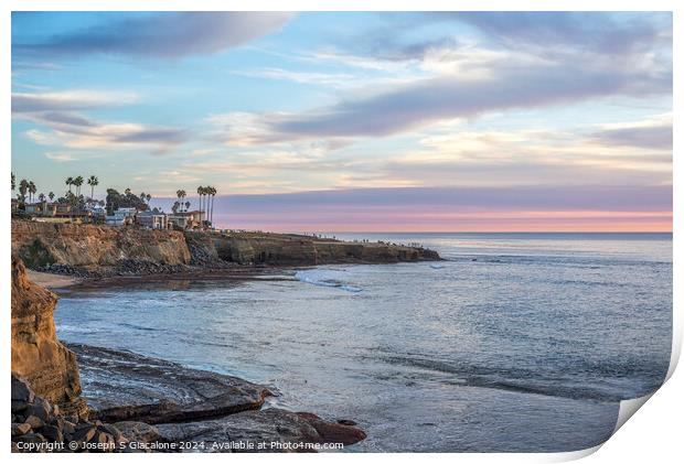 Another Sunset - San Diego Coast Print by Joseph S Giacalone
