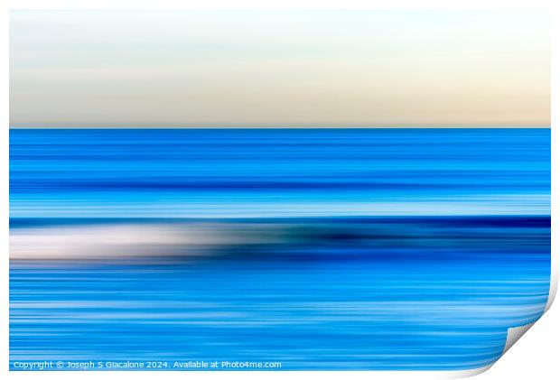 Blue Waves Coastal Abstract Print by Joseph S Giacalone