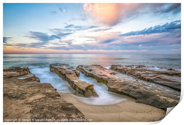 Reef Sunrise - La Jolla Coast Print by Joseph S Giacalone