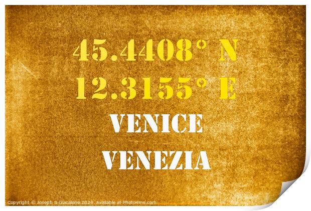 GPS Venice Print by Joseph S Giacalone