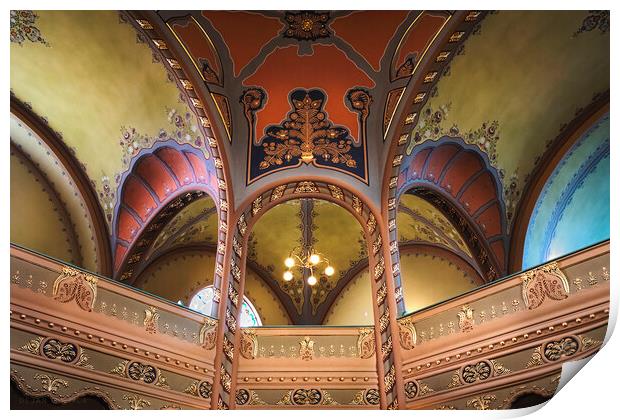 The vaults of the Subotica synagogue Print by Dejan Travica