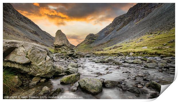 Hornister Pass in the Lake District Print by Keith Dawson